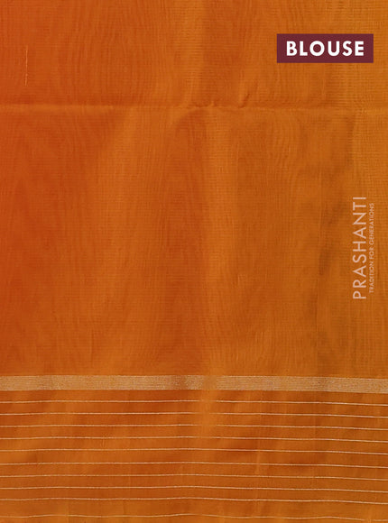 Kora silk cotton saree red and mustard yellow with thread & zari woven buttas and zari woven border