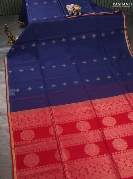 Kora silk cotton saree peacock blue and dual shade of pink with zari woven buttas and zari woven border