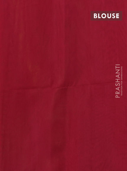 Kora silk cotton saree mehendi green and deep maroon with allover thread woven buttas and simple border