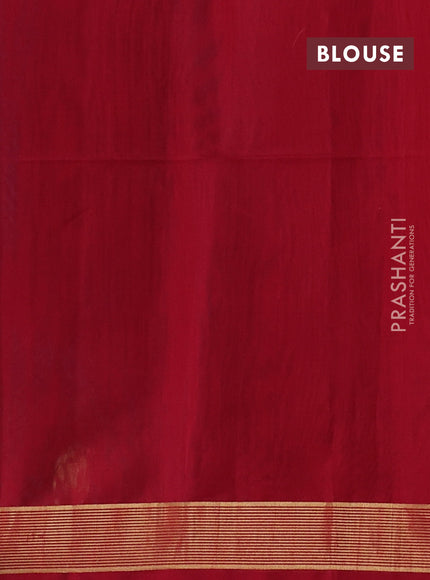 Kora silk cotton saree navy blue and maroon with allover thread & zari stripe pattern and zari woven border
