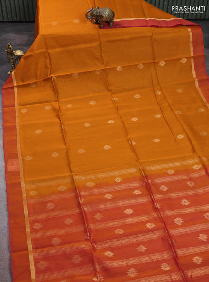 Kora silk cotton saree mustard yellow and dual shade of pink with zari woven buttas and zari woven simple border