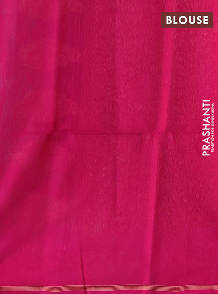 Kora silk cotton saree dual shade of blue and pink with thread & zari woven buttas and zari woven butta border