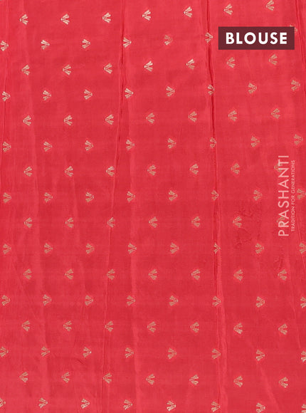 Semi mysore silk saree black with plain body and long zari woven butta border