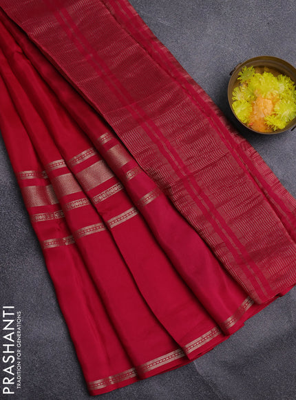 Semi mysore silk saree pink and bottle green with plain body and long rettapet zari woven border