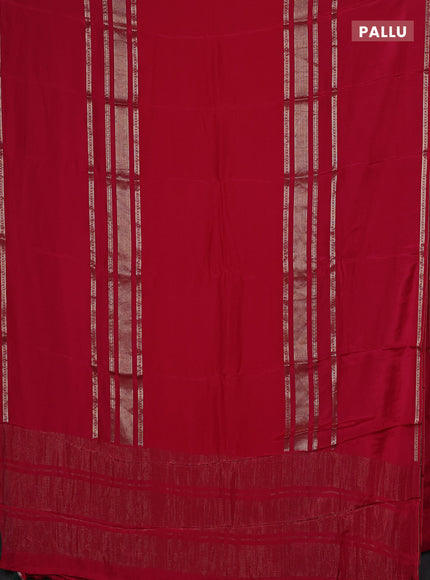 Semi mysore silk saree pink and bottle green with plain body and long rettapet zari woven border