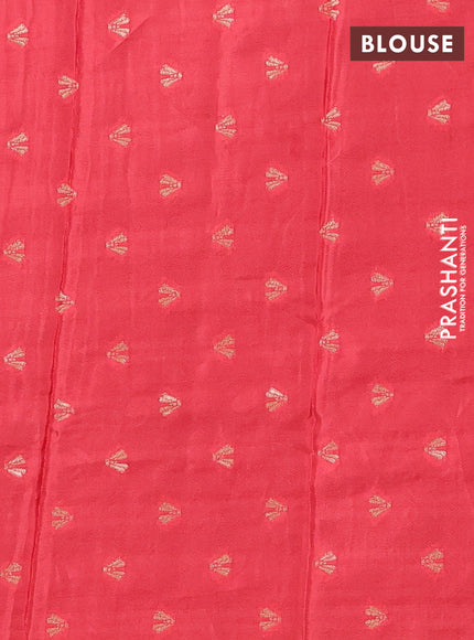 Semi mysore silk saree black and rust shade with plain body and long zari woven border