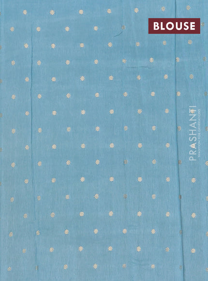 Semi mysore silk saree lime yellow and pastel blue with allover zari checked pattern and long zari woven border
