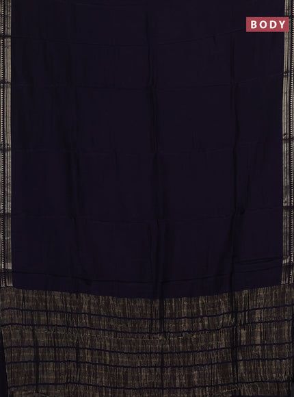 Semi mysore silk saree violet and pink with plain body and zari woven border