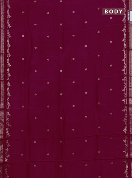 Semi mysore silk saree pink and green with zari woven buttas and zari woven border