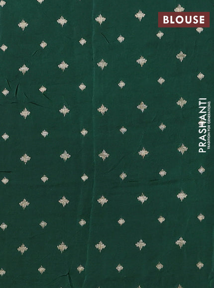 Semi mysore silk saree pink and green with zari woven buttas and zari woven border