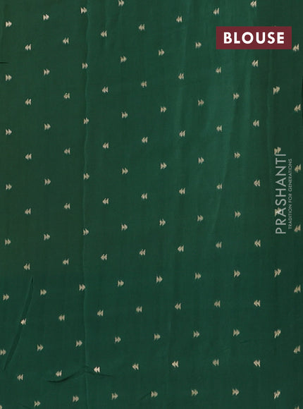 Semi mysore silk saree yellow and green with half & half style and long zari woven border