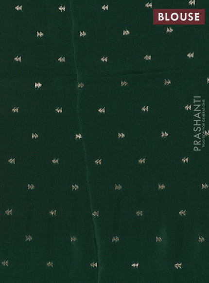 Semi mysore silk saree rust shade and bottle green with half & half style and long zari woven border