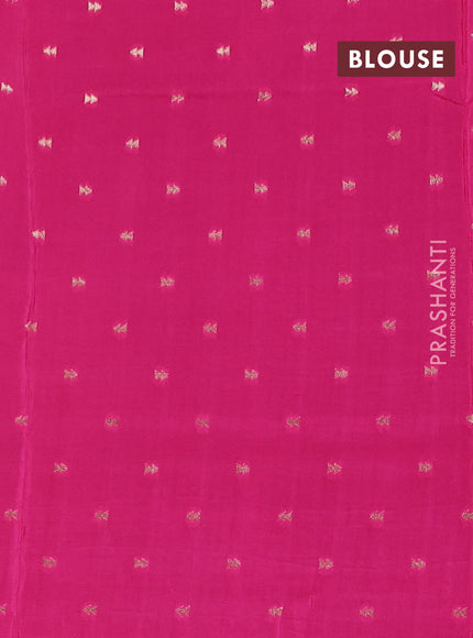 Semi mysore silk saree black and pink with half & half style and long zari woven border
