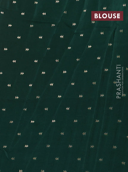 Semi mysore silk saree red and green with half & half style and long zari woven border