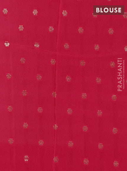 Semi mysore silk saree off white and pink with half & half style and long zari woven border