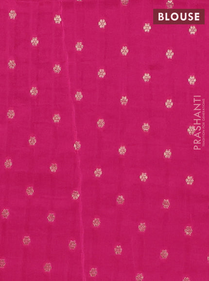 Semi mysore silk saree purple and pink with half & half style and long zari woven border