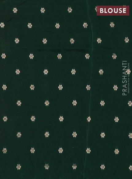 Semi mysore silk saree red and green with half & half style and long zari woven border