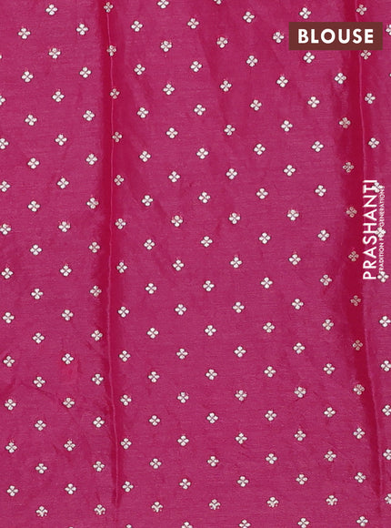 Semi mysore silk saree violet and pink with plain body and long rettapet zari woven border