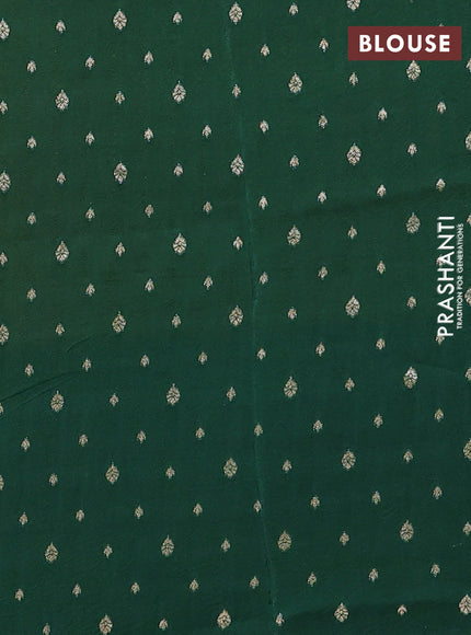 Semi mysore silk saree yellow and green with half & half style and long zari woven border