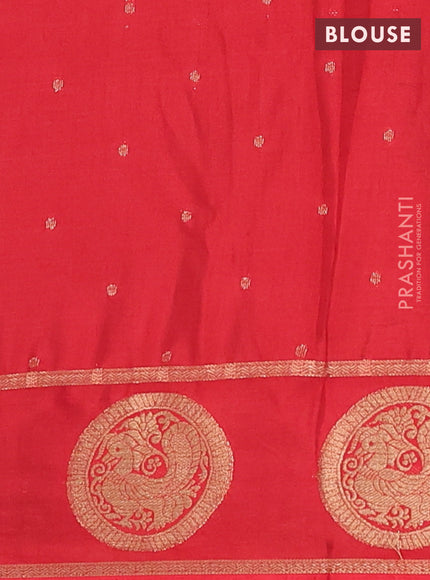 Semi mysore silk saree wine shade and red with allover small zari checked pattern and zari woven butta border