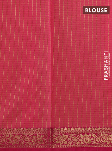 Banarasi semi dupion saree dual shade of pink and pink with thread & zari woven buttas and zari woven border
