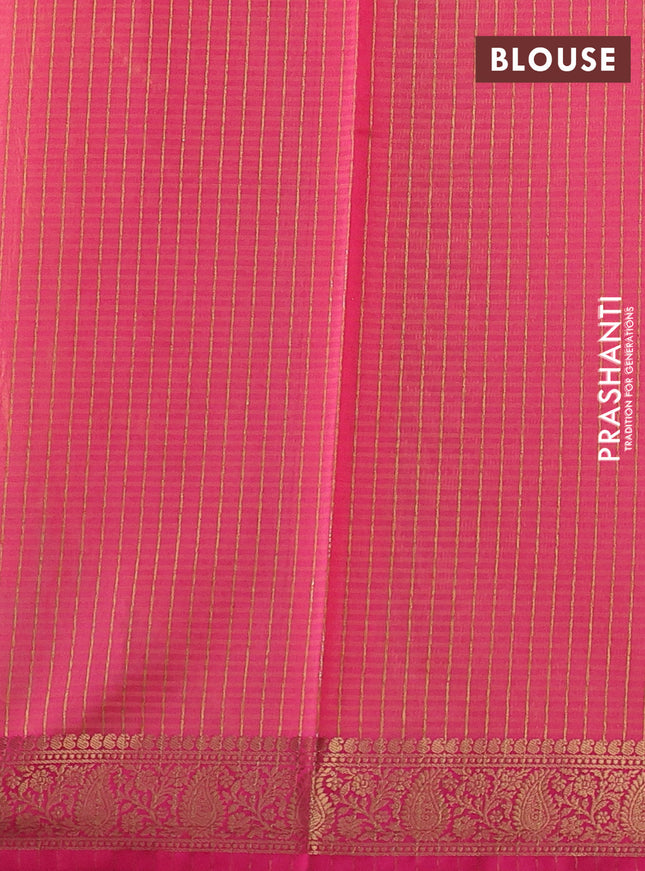 Banarasi semi dupion saree dual shade of pinkish yellow and pink with zari woven buttas and zari woven border