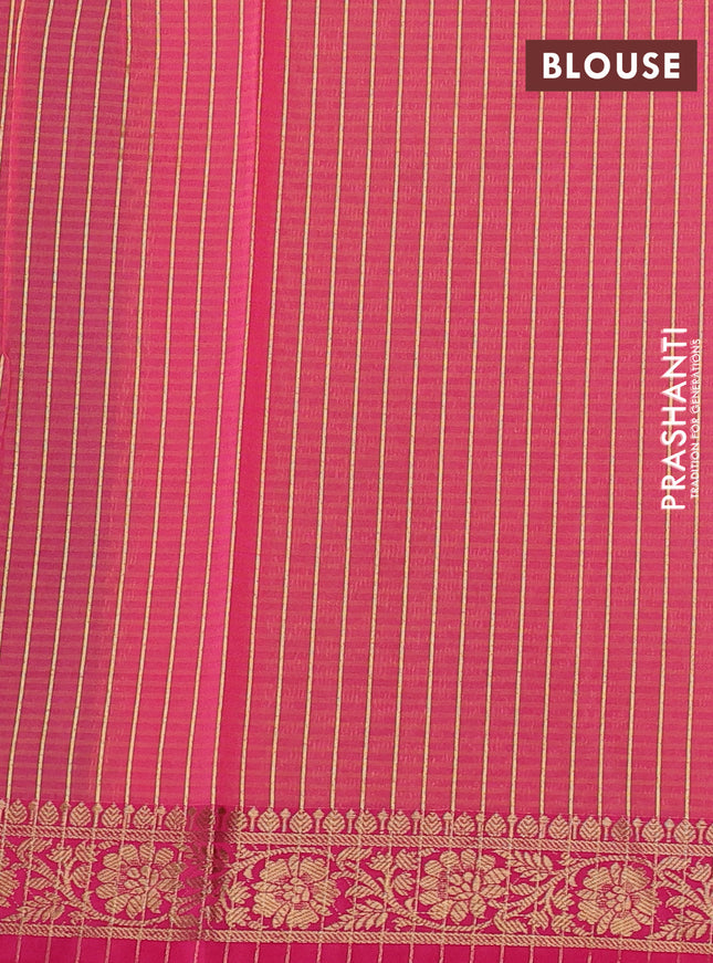 Banarasi semi dupion saree dual shade of purple and magenta pink with zari woven buttas and zari woven border