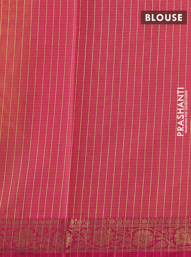 Banarasi semi dupion saree mustard yellow and pink with zari woven buttas and zari woven border