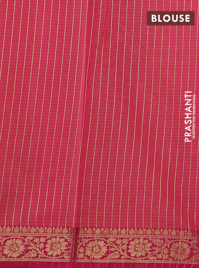Banarasi semi dupion saree dual shade of mustard yellow and pink with zari woven buttas and zari woven border