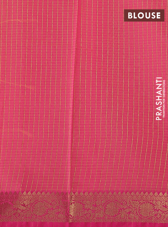 Banarasi semi dupion saree sunset orange and pink with thread & zari woven buttas and thread & zari woven border