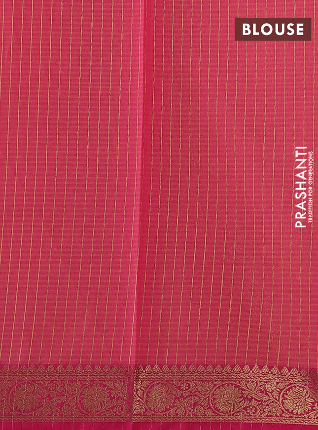 Banarasi semi dupion saree dual shade of pink and pink with thread & zari woven buttas and thread & zari woven border