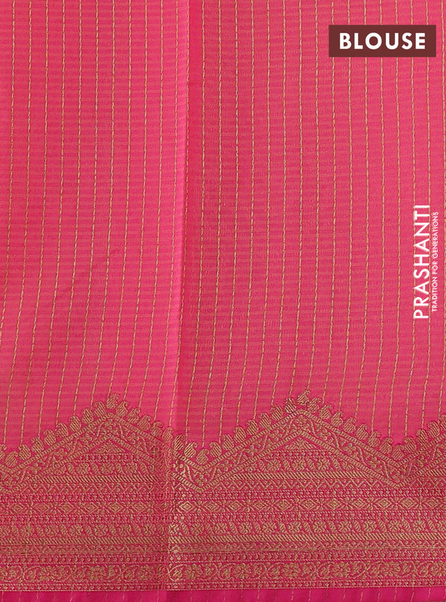 Banarasi semi dupion saree dual shade of purple and pink with thread & zari woven buttas and thread & zari woven border
