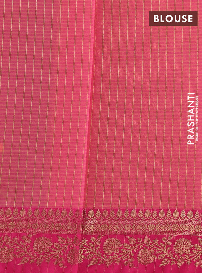 Banarasi semi dupion saree dual shade of purple and magenta pink with allover zari woven buttas and zari woven border