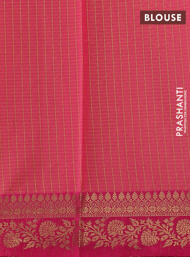 Banarasi semi dupion saree mustard yellow and pink with allover zari woven buttas and zari woven border