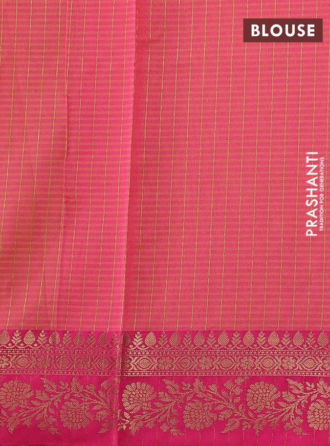 Banarasi semi dupion saree lime yellow and pink with allover zari woven buttas and zari woven border
