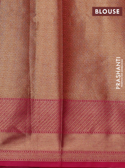Banarasi semi dupion saree dual shade of purple and pink with thread & zari woven buttas and zari woven border