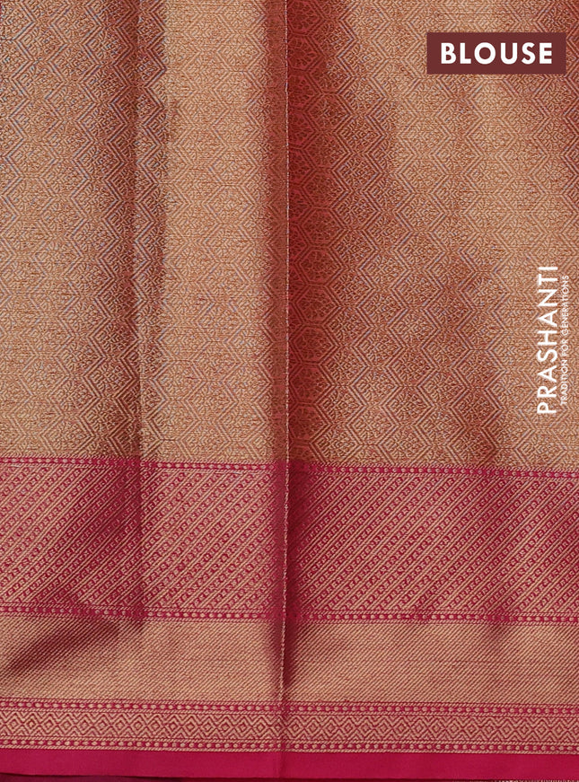 Banarasi semi dupion saree dual shade of purple and pink with thread & zari woven buttas and zari woven border