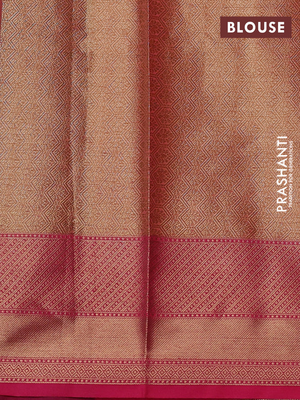 Banarasi semi dupion saree dual shade of purple and pink with thread & zari woven buttas and zari woven border