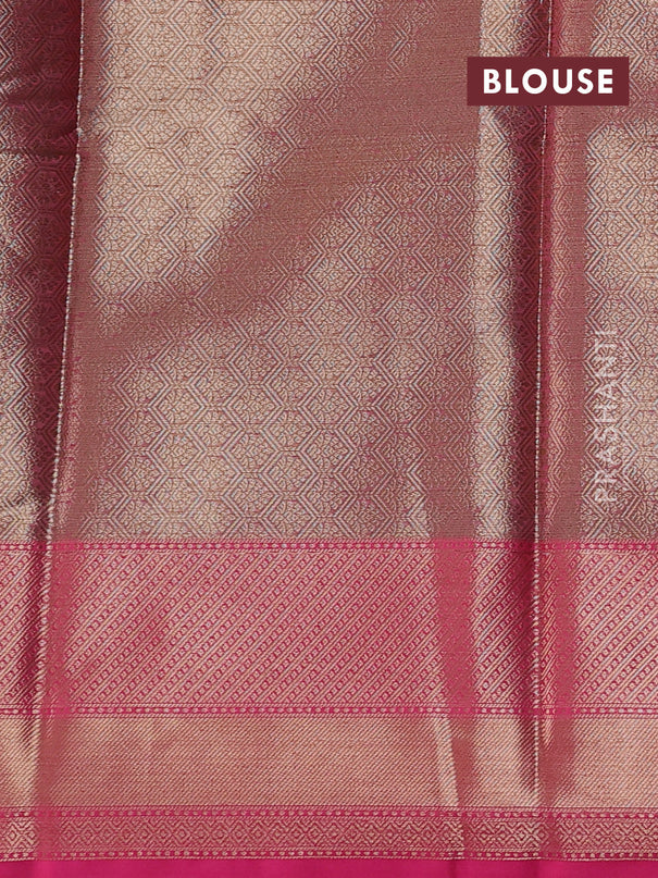 Banarasi semi dupion saree purple and pink with thread & zari woven buttas and zari woven border
