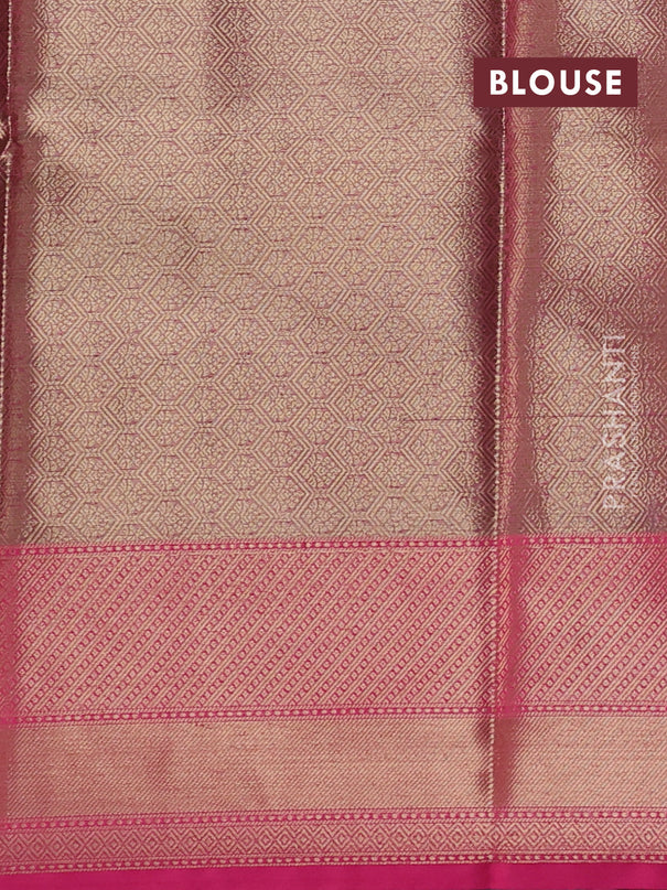Banarasi semi dupion saree black and pink with thread & zari woven buttas and zari woven border