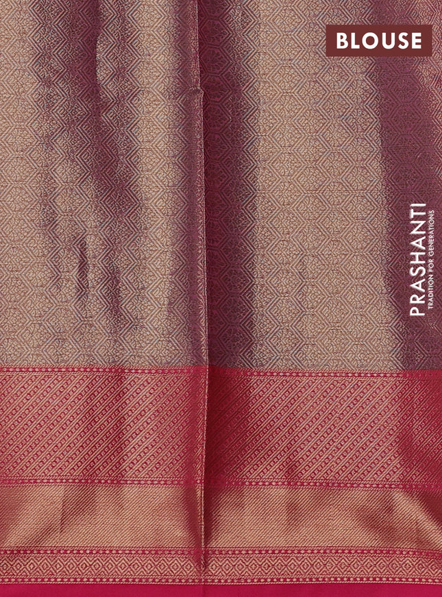 Banarasi semi dupion saree purple and pink with thread & zari woven buttas and zari woven border