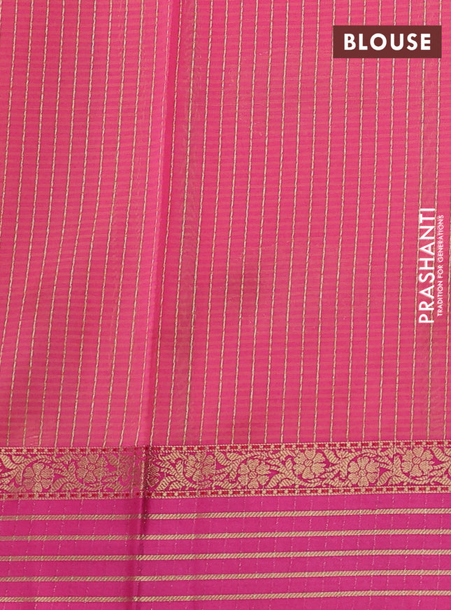 Banarasi semi dupion saree sunset orange and pink with thread & zari woven buttas and zari woven border