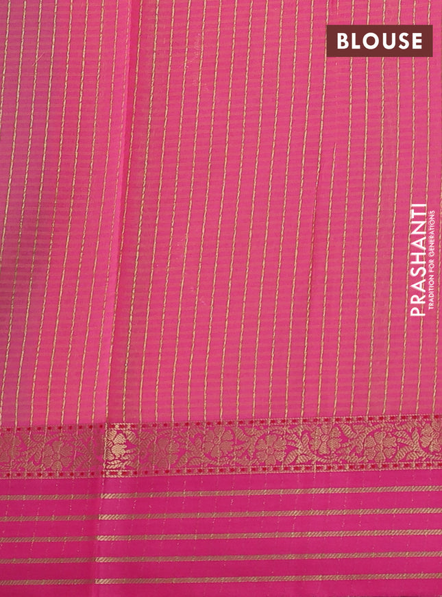 Banarasi semi dupion saree dual shade of greenish blue with thread & zari woven buttas and zari woven border