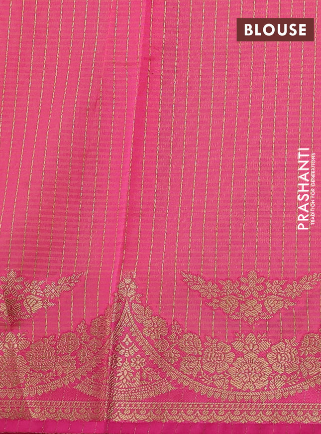 Banarasi semi dupion saree dual shade of pink and pink with thread & zari woven buttas and zari woven border
