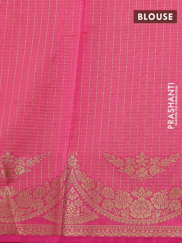 Banarasi semi dupion saree dual shade of pink and pink with thread & zari woven buttas and zari woven border
