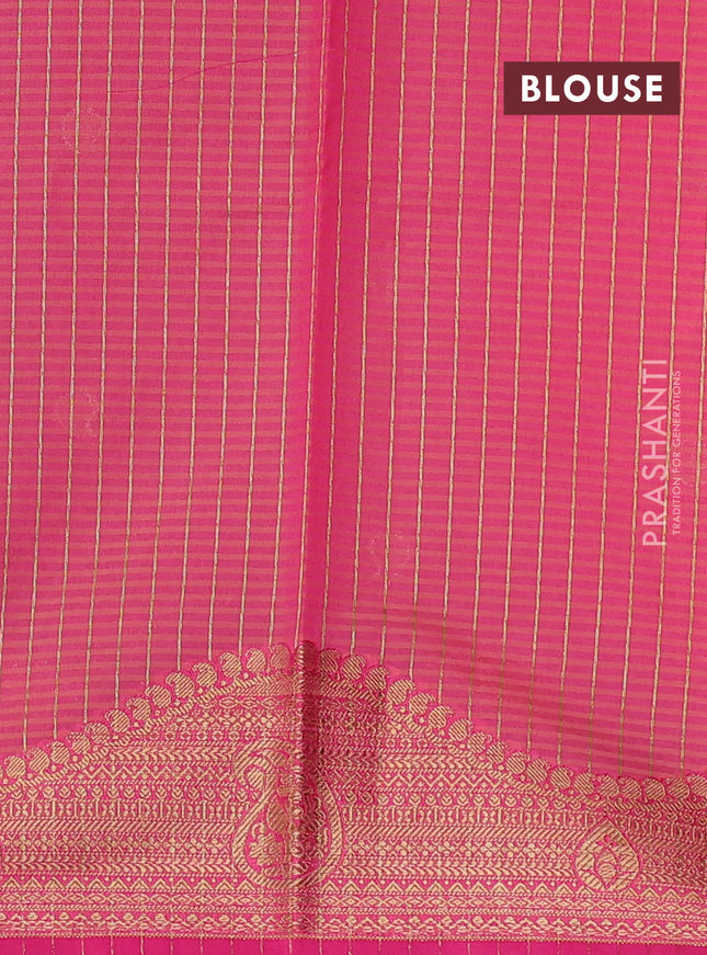 Banarasi semi dupion saree dual shade of pink and pink with thread & zari woven buttas and zari woven border