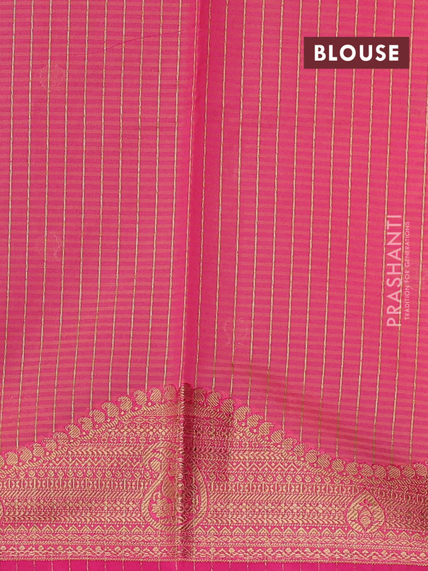 Banarasi semi dupion saree dual shade of pink and pink with thread & zari woven buttas and zari woven border