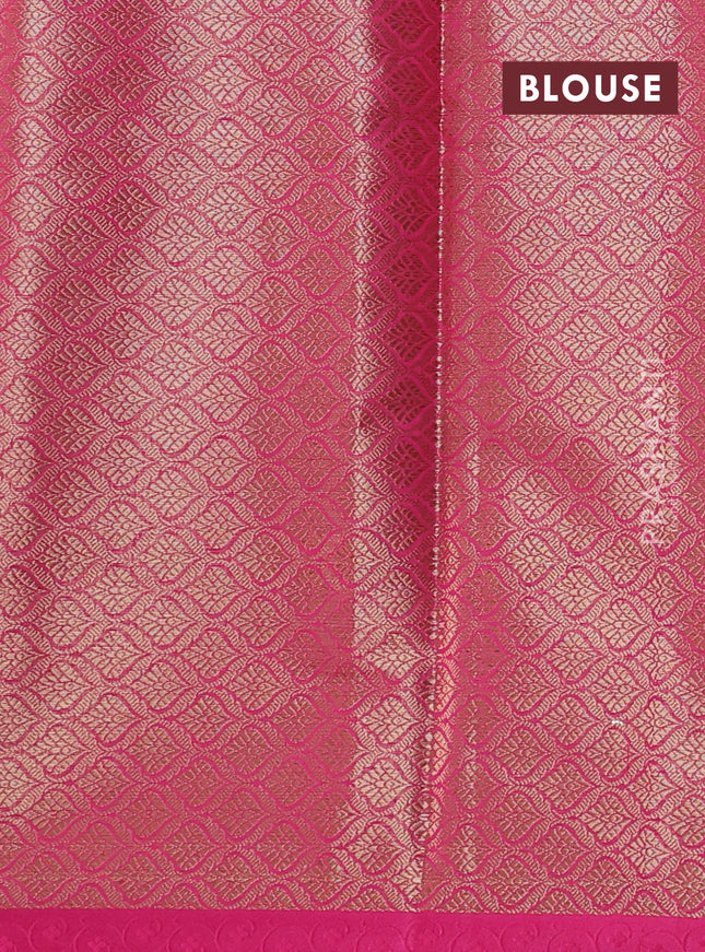 Banarasi semi dupion saree dual shade of pink and pink with paisley zari woven buttas and thread woven border