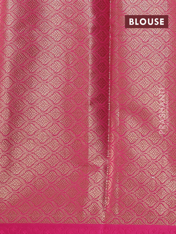 Banarasi semi dupion saree dual shade of pink and pink with paisley zari woven buttas and thread woven border
