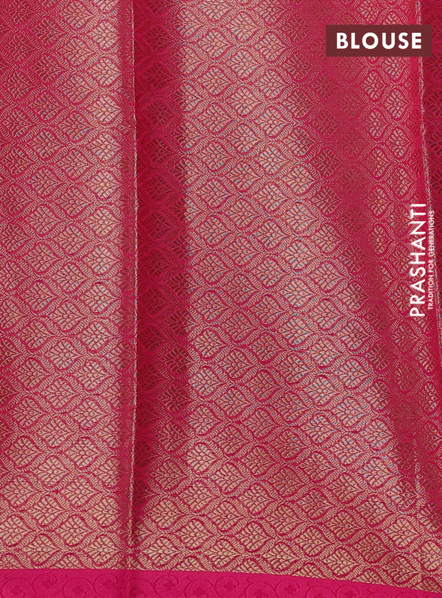 Banarasi semi dupion saree dual shade of pink and pink with paisley zari woven buttas and thread woven border